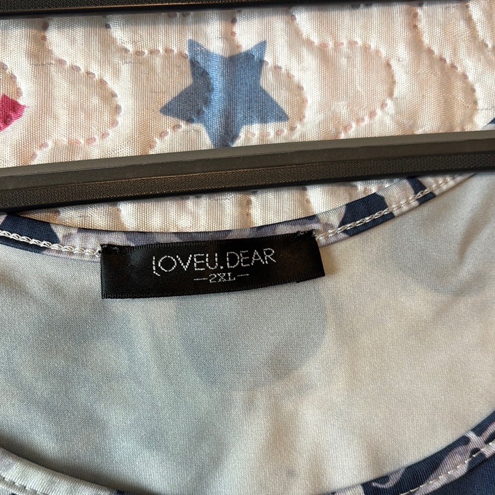 LoveU.Dear White and Blue Skull Blouse - Picture 2 of 3